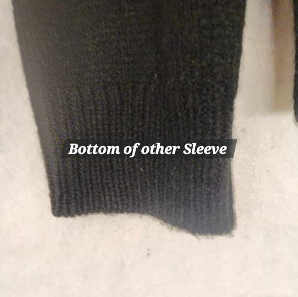 Womens Black Longsleeve Crew Neck Sweater Top with Pink Fuzzy Heart by H&M - Picture 7 of 9